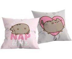 Poduszka dziecięca 40x40 Pusheen Kot Nap rožinė pilka H1
