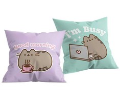 Poduszka dziecięca 40x40 Pusheen Kot violetinė miętowa H1