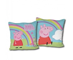 Poduszka dziecięca 40x40 Świnka Peppa Pig 7704 žalia mėlyna dekoracyjna