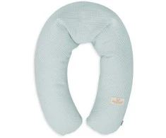 Multitex „Relax Muslin Prestige“ pozicionavimo pagalvė, vaflinė, mėtinė, 190 cm, skirta žindymui, nėštumui, atsipalaidavimui