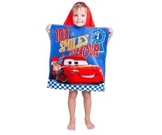 Poncho vaikams 50x115 Cars Auta 2887 Złomek Zygzak McQueen ręcznik su kapturem