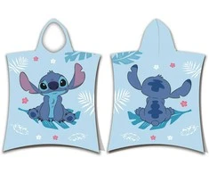 Poncho vaikams 50x115 Lilo and Stitch mėlyna ręcznik su kapturem dziecięcy Jf24