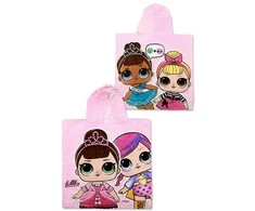L.O.L Surprise Poncho vaikams 55x110 LOL 4888 L.O.L. laleczki w kuli surprise confetti rožinė jasne ręcznik su kapturem