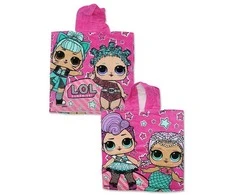 L.O.L Surprise Poncho vaikams 60x110 LOL 0048 L.O.L. laleczki w kuli surprise confetti rožinė jasne ręcznik su kapturem