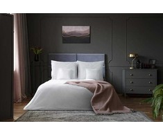 Viešbučio antklodės užvalkalas 160x200 cm, baltas dryžuotas damastas, 0.5 cm juostelės, užtrauktukas, 100% medvilnė 150 g/m², viešbučio patalynė, miegamojo tekstilė