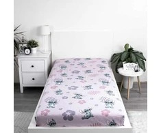 Prześcieradło bawełniane su gumką 90x200 Lilo and Stitch rožinė vaikams JF24