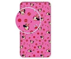 Prześcieradło bawełniane su gumką 90x200 Myszka Mini 2888 Minnie Mouse vaikams JF24