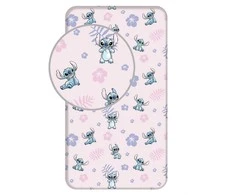 Prześcieradło bawełniane su gumką 90x200 Lilo and Stitch rožinė vaikams JF24