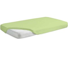 Multitex Medvilnės flanelės paklodė su guma, 210/220x190/200 cm, žalia spalva, čiužiniams iki 20 cm aukščio, minkšta patalynė