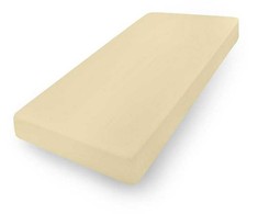 Multitex Trikotažinė paklodė su guma ir likra, kreminės spalvos, aukštiems čiužiniams iki 30 cm, medvilninė paklodė su guma, minkšta patalynė