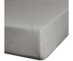Eurofirany Trikotažinė paklodė su guma 240x220 cm, sidabrinė, aukštiems čiužiniams 30 cm, minkšta medvilninė trikotažinė paklodė, elastinga paklodė Paklodė