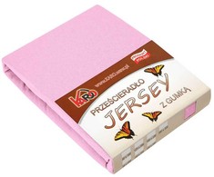 Džersio paklodė su elastine juostele 70x140, šviesiai rožinė KARO
