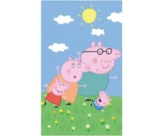 Rankšluostis Ręcznik dziecięcy 30x50 Świnka Peppa family mėlyna bawełniany Carbotex