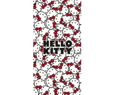 Rankšluostis Ręcznik plażowy 70 x40 Hello Kitty kotki kokardki raudona balta juoda bawełniany Kids25