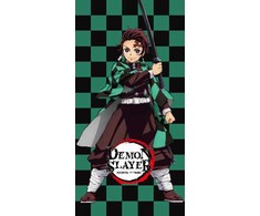 Rankšluostis Ręcznik plażowy 70x140 Demon Slayer žalia szachownica Halantex