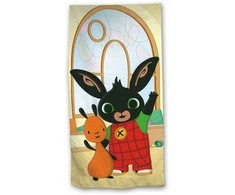 Rankšluostis Ręcznik plażowy 70x140 Królik Bing Hoppit smėlio spalva kolorowy Kids25