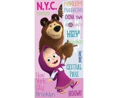 Rankšluostis Ręcznik plażowy 70x140 Maša ir Lokys 6502 miasta bawełniany Masha and the Bear