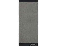 Paplūdimio rankšluostis Natural 80x200 cm juodas languotas medvilninis frotė 480 g/m2, saunos baseino rankšluostis su kilpa, Oeko-Tex medvilnė, vonios tekstilė