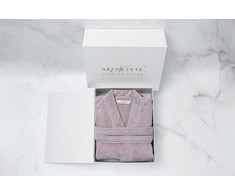Egipto medvilnės chalatas, unisex frotinis chalatas, 450 gsm tankis, pudros rožinė spalva, lengva priežiūra be lyginimo, prabangus spa chalatas, Giza 95 verpalai, minkštas vonios chalatas