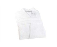 Egipto medvilnės chalatas, unisex XXL baltas, 450 g/m² kilpinis audinis, prabangus viešbučio stiliaus chalatas, spa kokybės namų drabužis, minkštas medvilninis chalatas