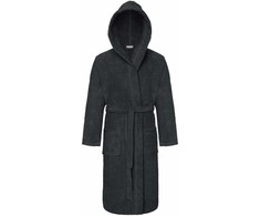 Unisex medvilninis frotinis chalatas su kapšonu, 450 g/m², iki kelių, šoninės kišenės, juosmens diržas, viešbučio stiliaus chalatas, minkštas namų drabužis