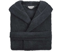 Unisex medvilninis frotinis chalatas su kapšonu, 450 g/m², iki kelių, šoninės kišenės, juosmens diržas, viešbučio stiliaus chalatas, minkštas namų drabužis