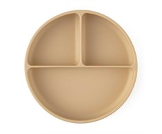 Petite&amp;Mars Take&amp;Match - silikoninė plokštelė su skyreliais ir siurbtuku | Dykumos smėlis