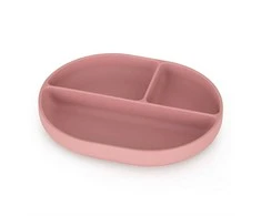 Silikoninė lėkštė su skyreliais Petite&amp;Mars Dusty Rose, rožinė