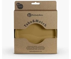 PETITE&amp;MARS Silikoninė plokštelė su siurbtuku TAKE&amp;MATCH, geltona Ochra