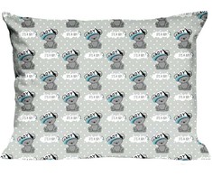 Bez Marki Kids' Cotton Pillowcase 50x60 cm Kids 24 - Bears (Pilkas Mėlyna)