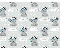 Bez Marki Kids' Cotton Pillowcase 50x60 cm Kids 24 - Bears (Pilkas Mėlyna)