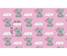 Karo Užvalkalas bawełniana 70x80 misie rožinė pilka Kids