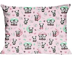 Karo Užvalkalas bawełniana 70x80 pandy różówa kolorowa Kids