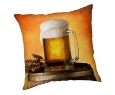Užvalkalas dekoracyjna 40x40 3D Piwo kufel 9602 młodzieżowa na prezent cushion cover beer