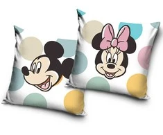 Užvalkalas dekoracyjna 40x40 Mickey i Minnie balta kolorowa welwetowa 12 Carbotex