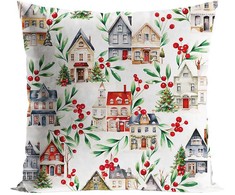 Markizeta Kalėdinis Velvet pagalvės užvalkalas 45x45 Winter Town