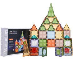 3D magnetinių blokelių rinkinys su foniniu apšvietimu, 75 vnt