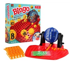 Ramiz Vaikų bingo žaidimas 4+ skaičių loterija + piešimo mašina su būgnu + kamuoliukai su skaičiais + kortelės Žetonai
