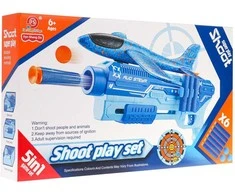 Lean Toys Mėlyna 5in1 Airplane Launcher Gun Mėlyna