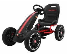Ramiz ABARTH pedalinis kartingas vaikams Juodas + EVA ratai + Rankinis stabdis + Laisvasis ratas