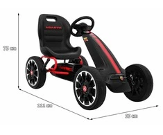 Ramiz ABARTH pedalinis kartingas vaikams Juodas + EVA ratai + Rankinis stabdis + Laisvasis ratas