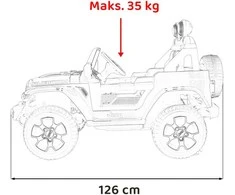 Vaikiškas elektrinis Jeep Wrangler Rubicon 12V su LED šviesomis ir muzika
