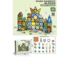 Magnetinių blokelių rinkinys 116 vnt