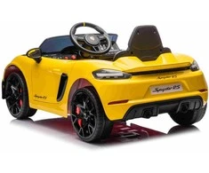 Roger Elektromobilis Porsche Spyder RS 718 geltonas
