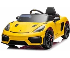 Elektromobilis Porsche Spyder RS 718 geltonas MP4 versija