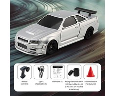 Nuotoliniu būdu valdomas drift automobilis 1:43 baltas su priedais