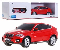 BMW X6 raudona RASTAR modelis 1:24 nuotolinio valdymo automobilis visureigis + nuotolinio valdymo pultas