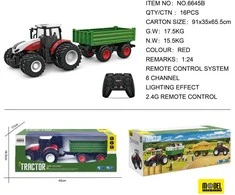 Teama Raudona R/C Tractor With Žalias Semi-trailer