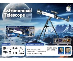 Vaikiškas astronominis teleskopas su stovu lęšiais