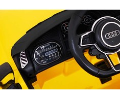 RAMIZ Elektromobilis Audi R8 geltonas su pulteliu